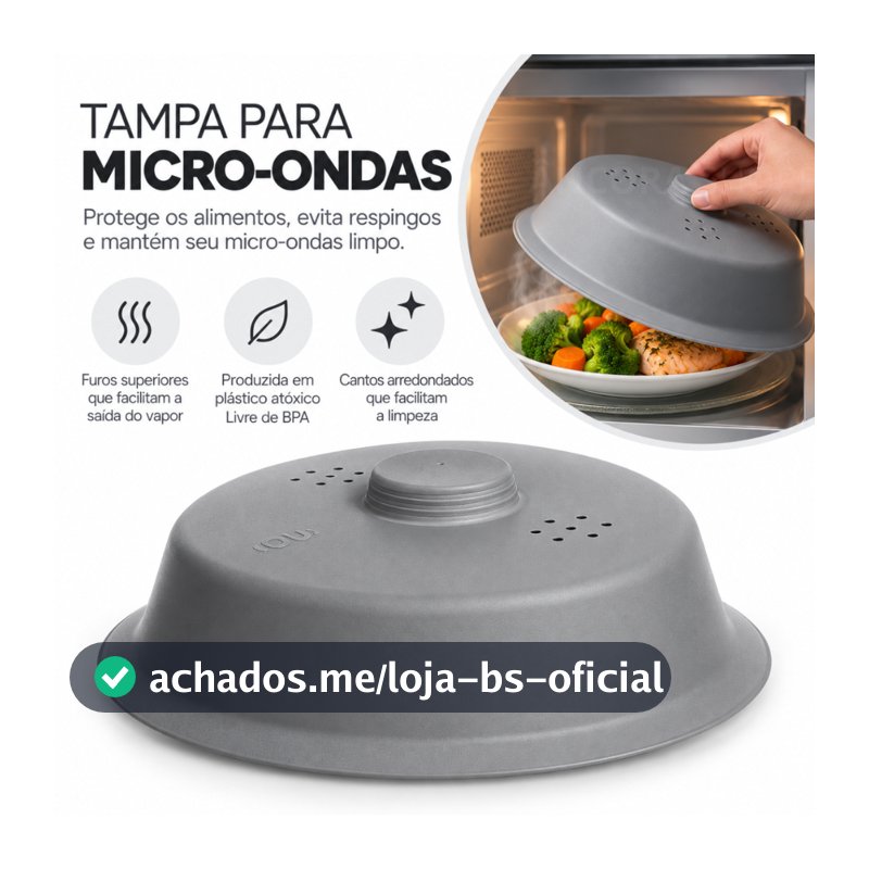 Tampa Para Microondas 27x7 Anti Sujeira Respingos Protetora de Alimentos Eletrolux Brastemp Bpa Free