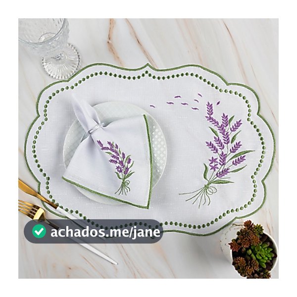 Jogo Americano Lavanda Sulplast + Guardanapo  - Para Mesa de 2 , 4 e 6 Lugares