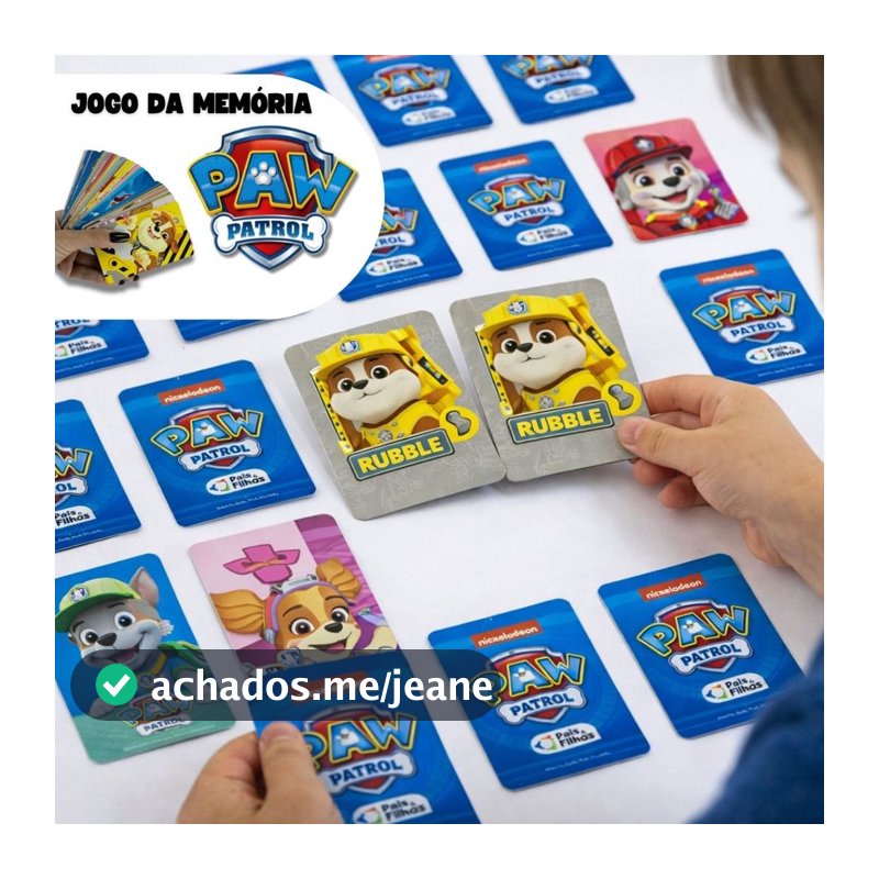 Jogo da Memória Infantil Jogo Patrulha Canina Oficial Jogos de Raciocínio Lógico Pais e Filhos