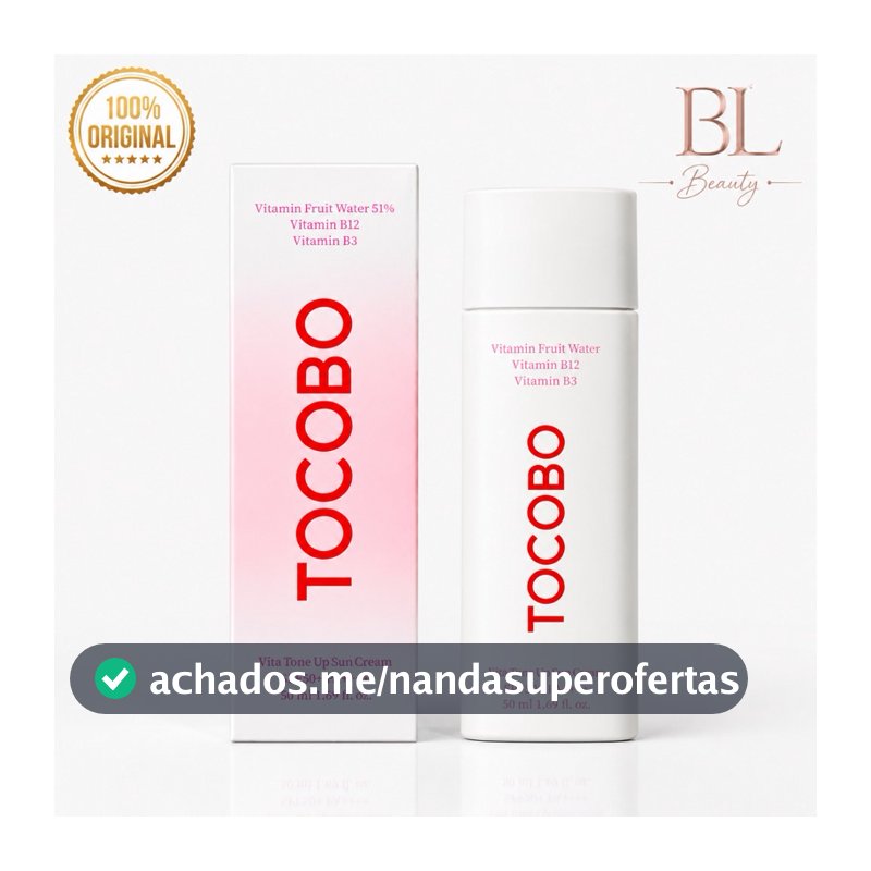 TOCOBO Vita Tone Up Sun Cream SPF50+ PA++++ 50ml | Protetor Solar Coreano com Niacinamida e Vitaminas