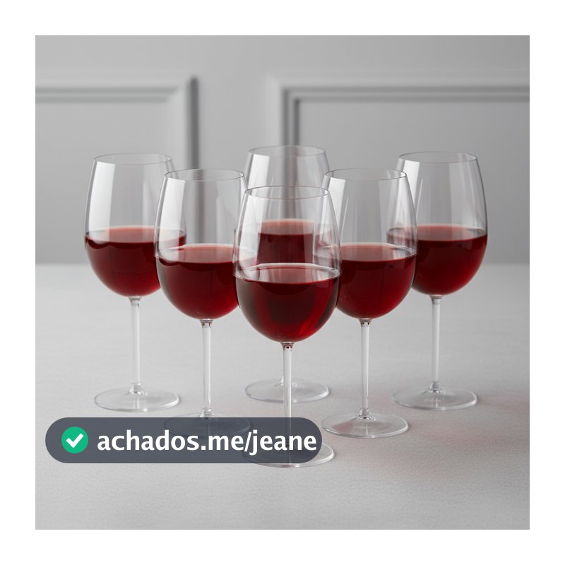 Taça de Vinho 600ml Acrílico Cristal Premium Super Resistente Taças de Acrílico Piscina Kit 6pçs