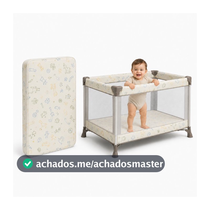 Colchão Para Chiqueirinho 100x70 Cercadinho Infantil Mini Colchão Confortável Antiácaro  e Hipoecogênico