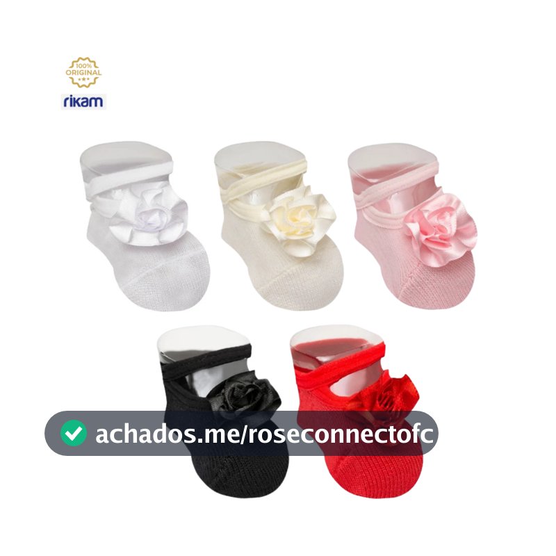 Kit 3 Meia Sapatilha Bebê Recém Nascido Flor RN 0-4 meses