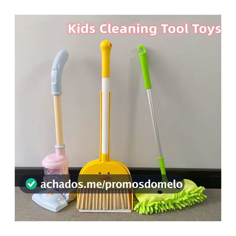Crianças Brinquedos Fingir Jogar De Limpeza Aspirador De Pó Chão Vassoura Pá Extensível Mop Conjunto Play-house Para Men