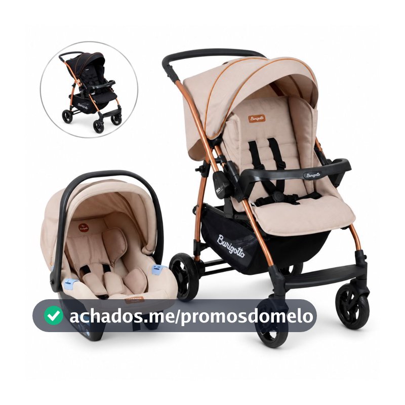 Carrinho Bebê Conforto até 22kg Travel System Rio 22 4 Rodas Mon Amour Preto Burigotto
