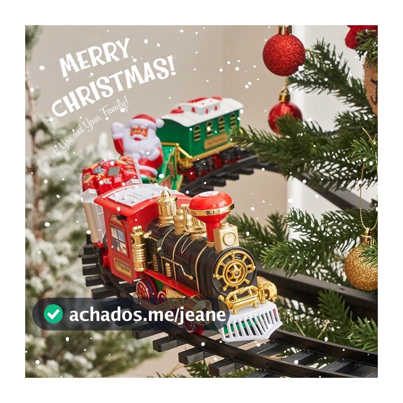 Conjunto De Trem Para Árvore De Natal UIUO (Interno Ou Externo) Com Decorações Realistas De Som E Luz
