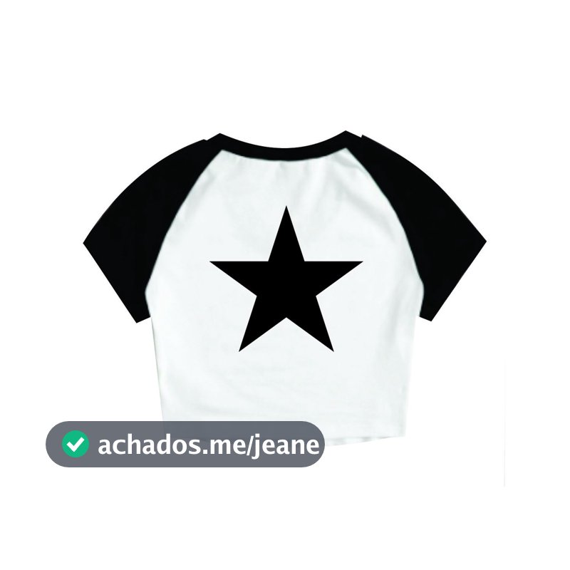 Cropped Raglan Feminino Tumblr blogueira super jao estrela feminina curta