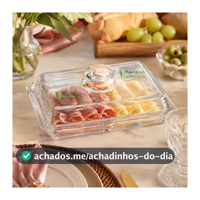 Porta Frios Lyor Colméia Requintado Grande Luxo 20x15x7cm Queijo Presunto Mesa Posta Cristal Transparente Desenhada