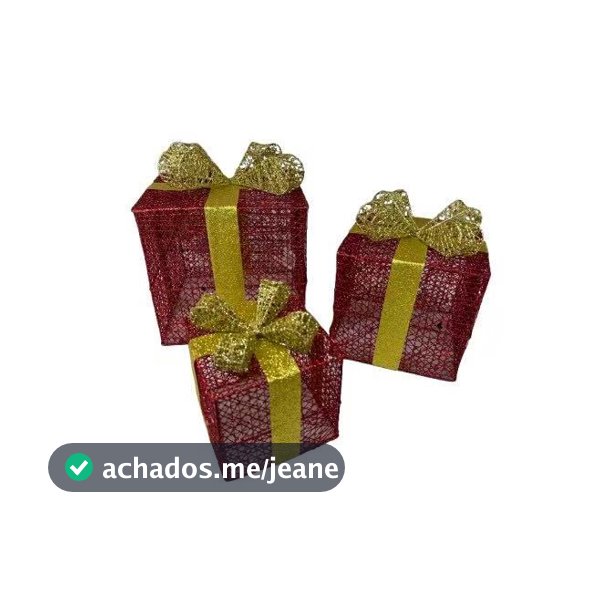 Conjunto De 3 Caixas De Presente De Natal Glitter para Decoracao
