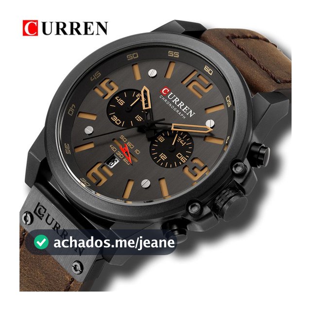 Curren Top Marca De Luxo Militar Dos Homens De Couro À Prova D 'Água Esportes Cronógrafo De Quartzo Relógio Data Moda Casual 8314xa