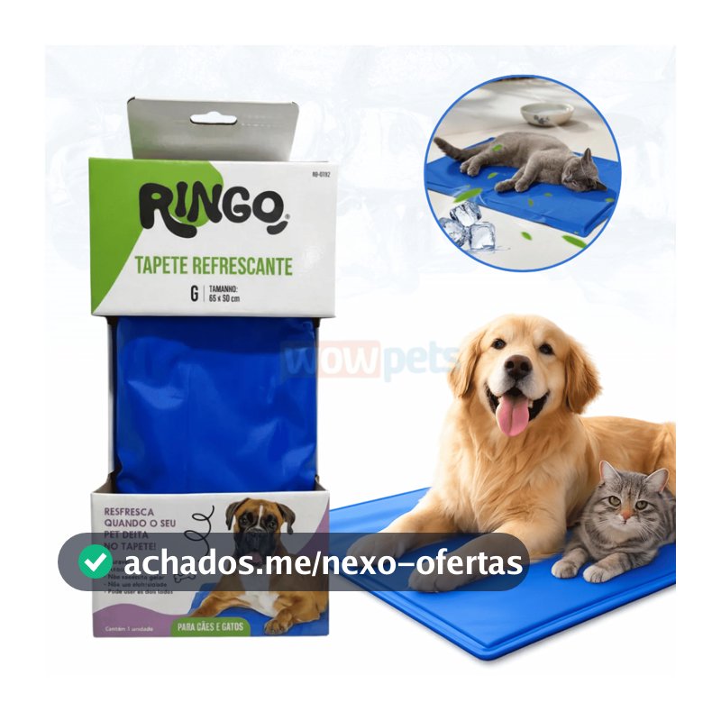 Tapete Gelado Refrescante para Cachorro Pet Ringo Azul