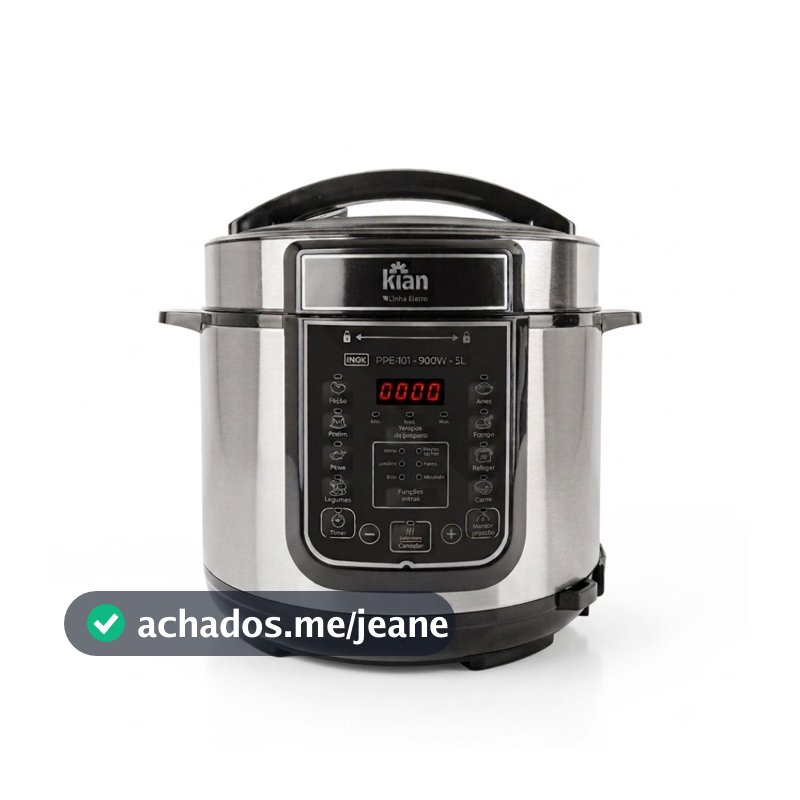 Panela de Pressão Elétrica 5L Kian PPE-101 – 900W Timer Ajustável Controle de Temperatura Cuba Antiaderente
