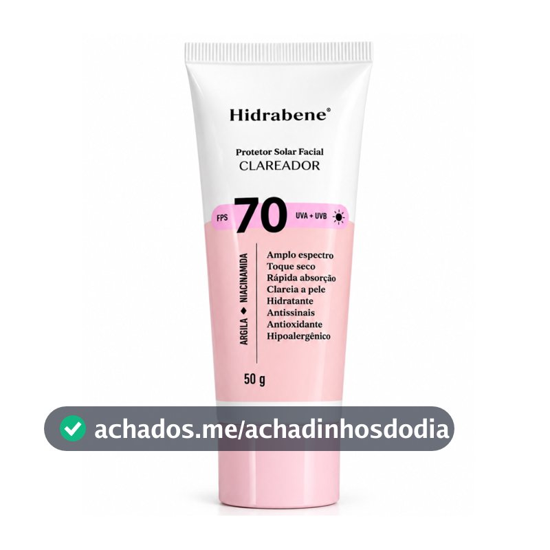 Hidrabene Protetor Solar Clareador Facial 70 FPS