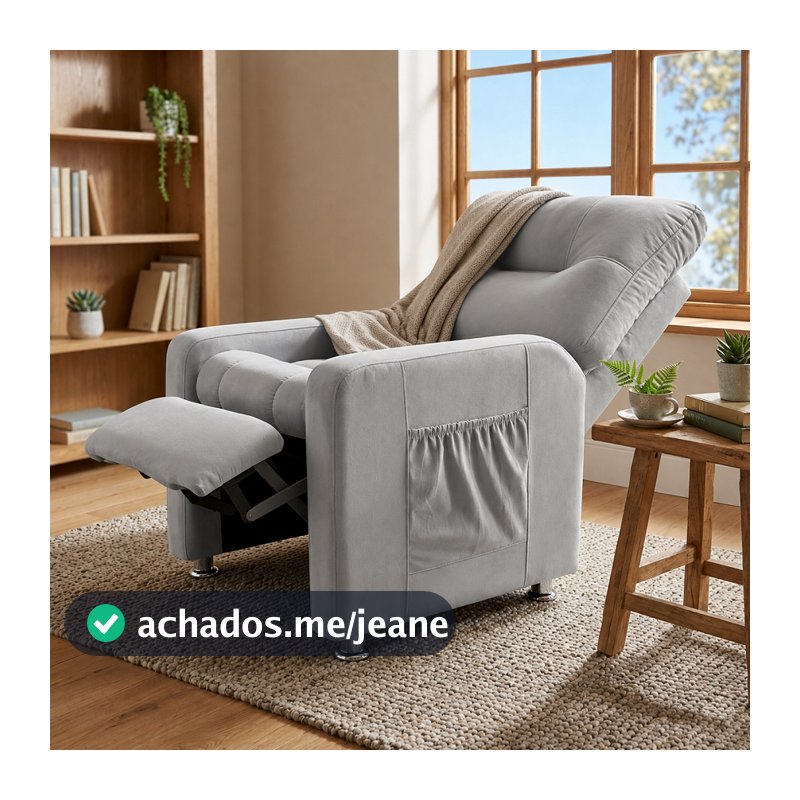 Poltrona do Papai Reclinável Tecido Suede - Meu Lar Decorações