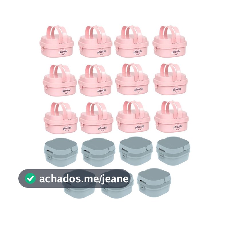 Kit 19 Pote Marmita Fit Lancheira 660ml C/ Alça Trava Divisória Design Refinado Prático