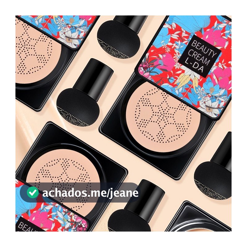 BB Cream/Base/Corretivo com Esponja com Formato de Cogumelo / Base Clareador Maquiagem Creme Clareador Cor Marfim e Natu