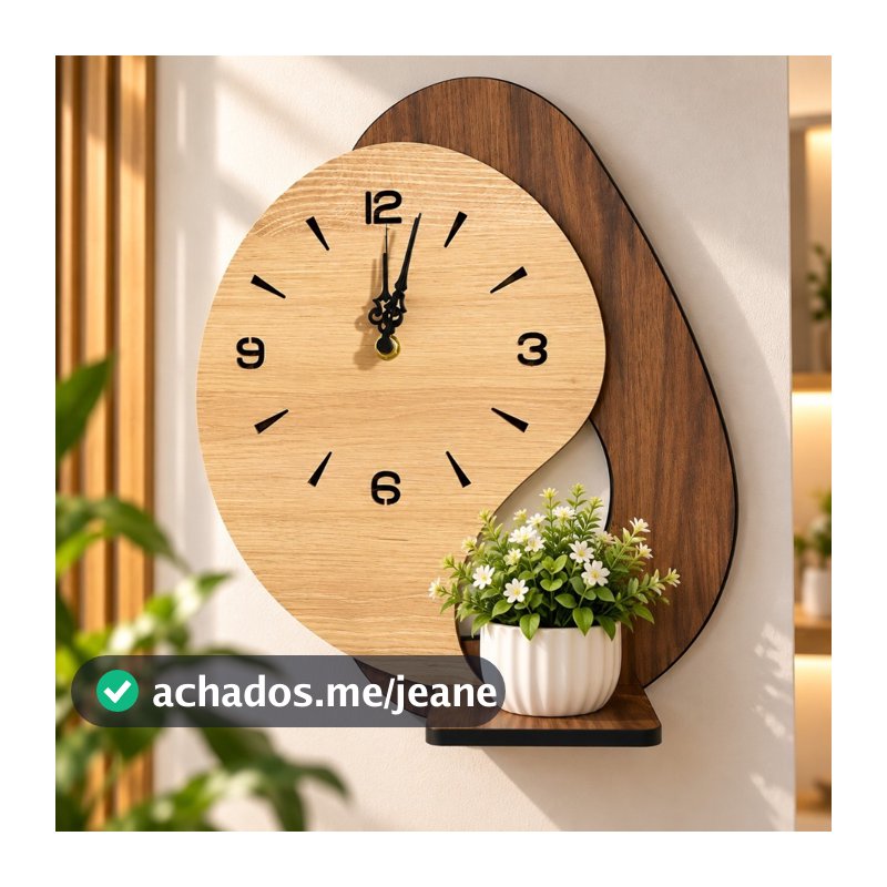 Relógio de Parede Decorativo Com Prateleira Moderno Luxo Sala Quarto Escritório Decoração Últimas Unidades