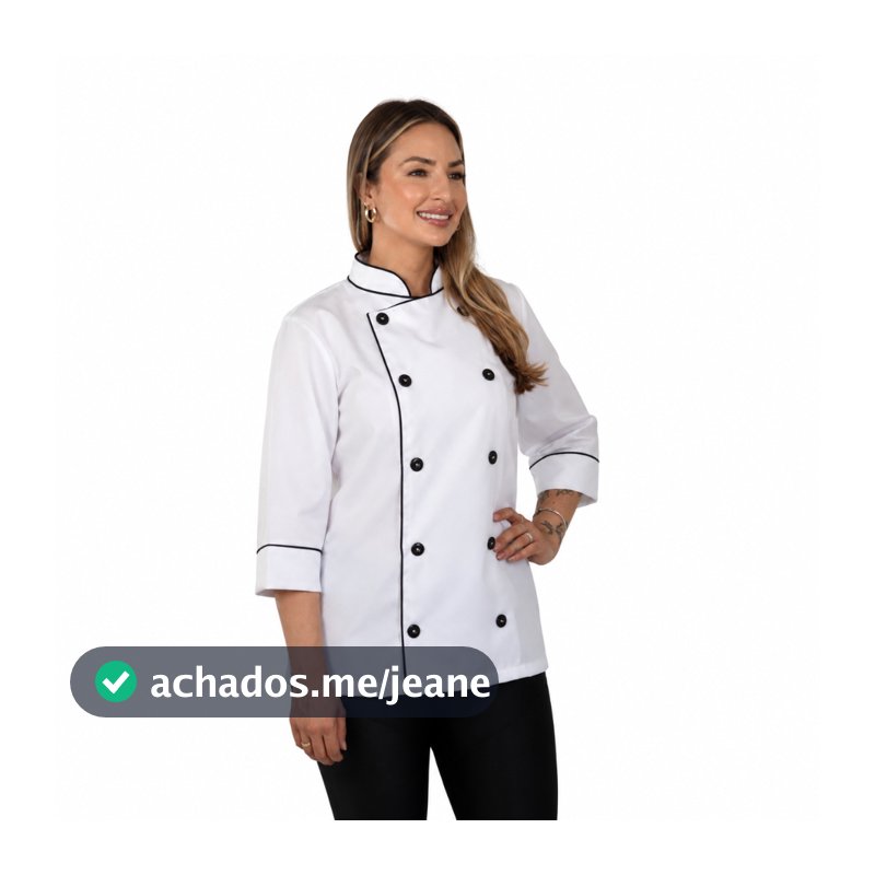 Dolma Chef Uniforme Doma Gola Padre Cozinha Unissex Manga