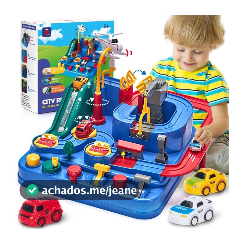 Brinquedo Educativo Montessori Pista de Carro - Infantil com Circuito e Carrinho para Crianças