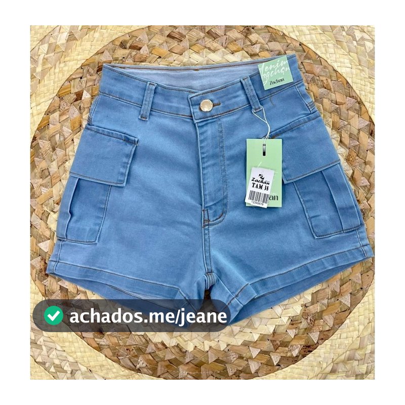 short jeans cargo com Lycra