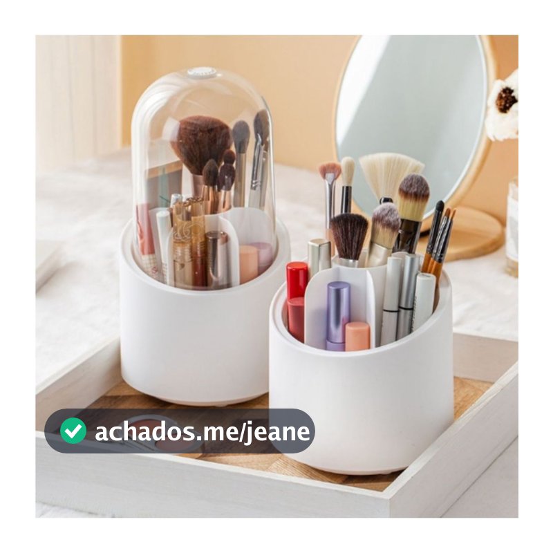 Rotação Organizador Portátil 360º De Mesa Cosmético Maquiagem Porta-escovas Caixa Tubo Transparente
