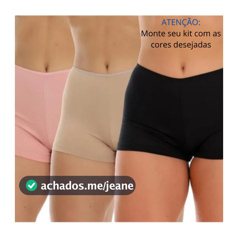 Kit 2 Anágua Shortinho Íntimo Segunda Pele Conforto Lingerie Modeladora Short Curto Short Para Saia e Vestido