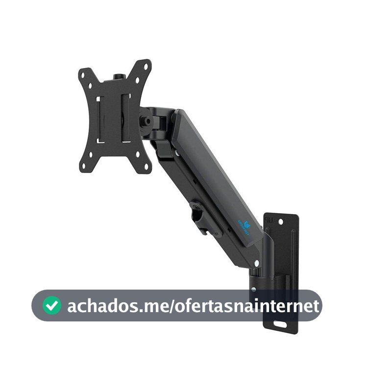Suporte de Parede Articulado para Monitor de 17" a 32" Ergofirst, Ajuste com Pistão a Gás, Preto - G16-111