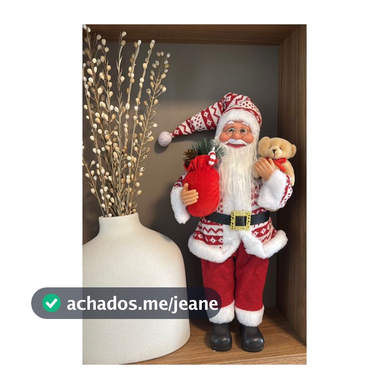 Boneco Papai Noel Luxo Enfeite Natalino Decoração de Natal para Casa Noel Decorativo