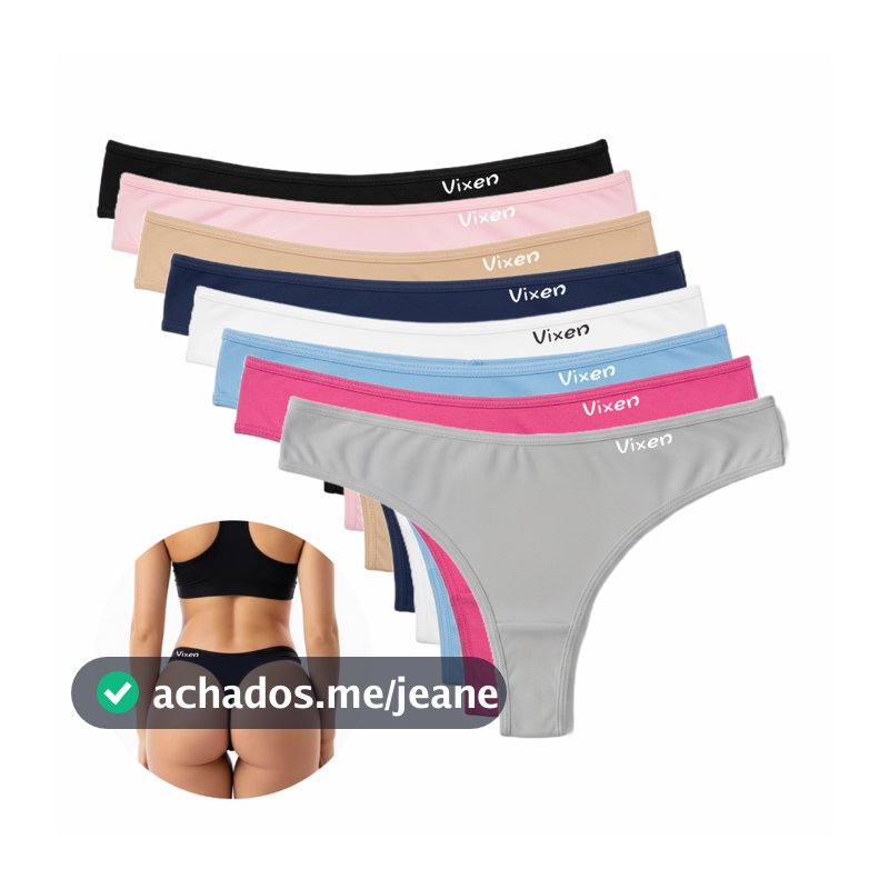 Kit 10 Calcinhas de Algodão Fio Dental Lingerie Feminina Adulto