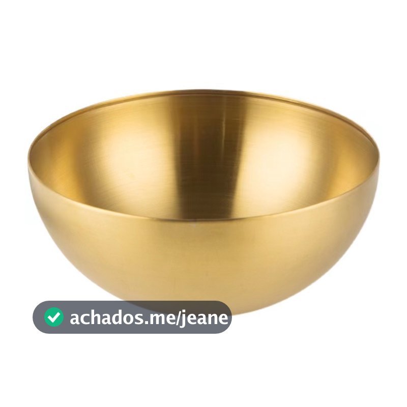 Tigela Bowl Aço Inox Dourado 20cm Bacia Multiuso Cozinha