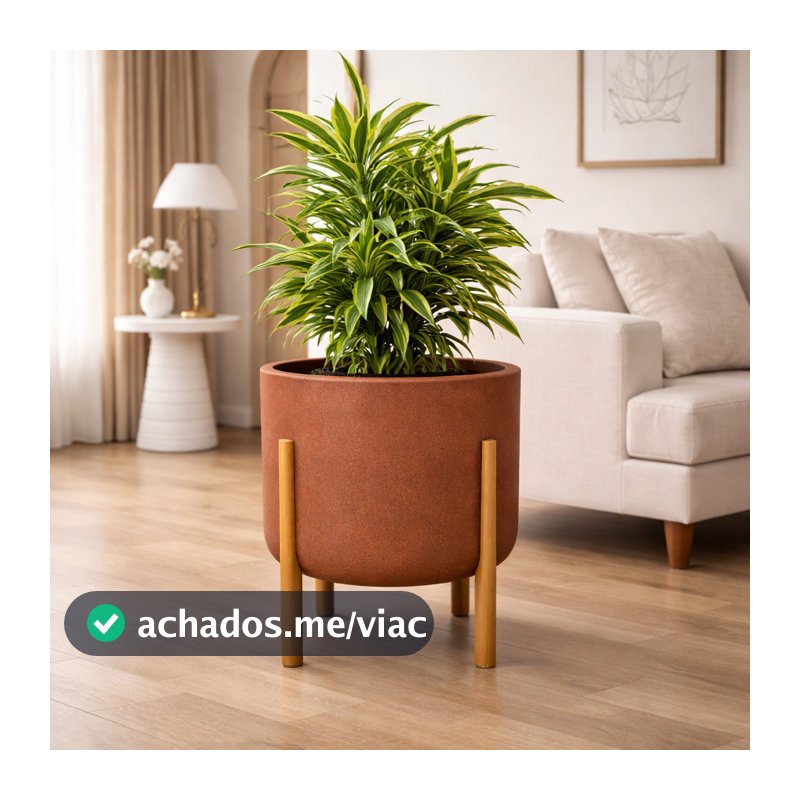 Vaso Para Plantas Com Suporte De Madeira Decoração Casa