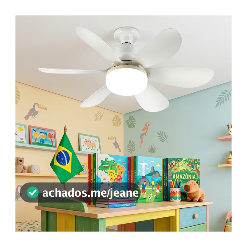 Ventilador De Teto Lâmpada Led 6 Folhas Wind Light Silent Controle Remoto Silenciosa Envio Imediato Para Todo Brasil
