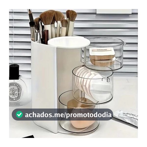 Organizador de Maquiagem 3 ou 2 Camadas com Gavetas Porta Pincel Caixa Acrílica Multifuncional Cosméticos Design Moderno