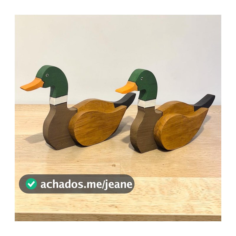 Kit Patos Selvagens em Madeira Enfeite Decoração