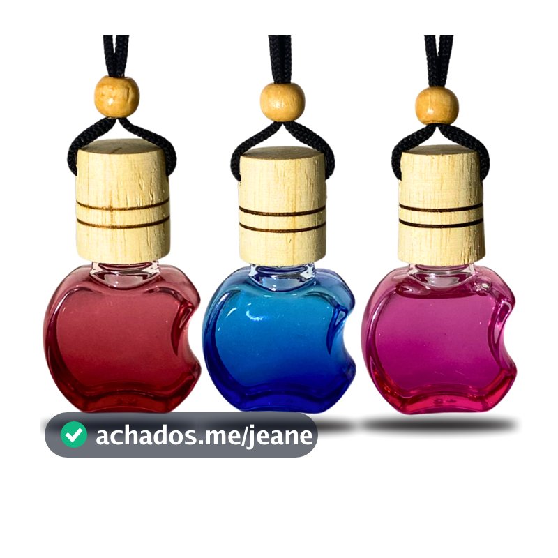 KIT 3UN Cheirinhos para Carro Frasco Maçã 9ml Hominicar Aromatizador Automotivo Personalizado