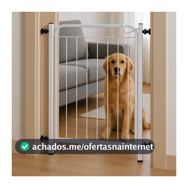 Portão Pet Grade Para Cachorro 68cm A 132cm Cercado de Proteção Promoção