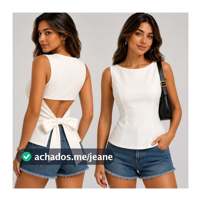 Blusa feminina peplum com abertura nas costas verão casual,tendencia 2026