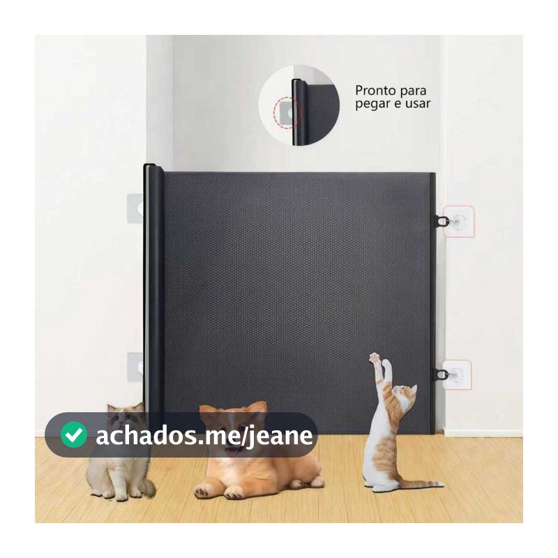 Barreira Retrátil Automática para Animais  Grade de Segurança com Bloqueio Antifuga para Portas