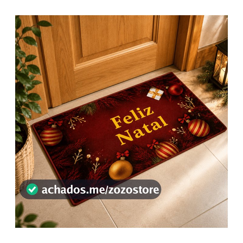 Tapete de Porta Natal Capacho Decorativo Entrada Natalino