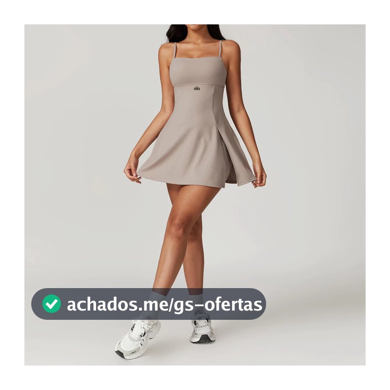 Vestido Esportivo de Alcinha com Almofada no Peito, Saia de Tênis Respirável
