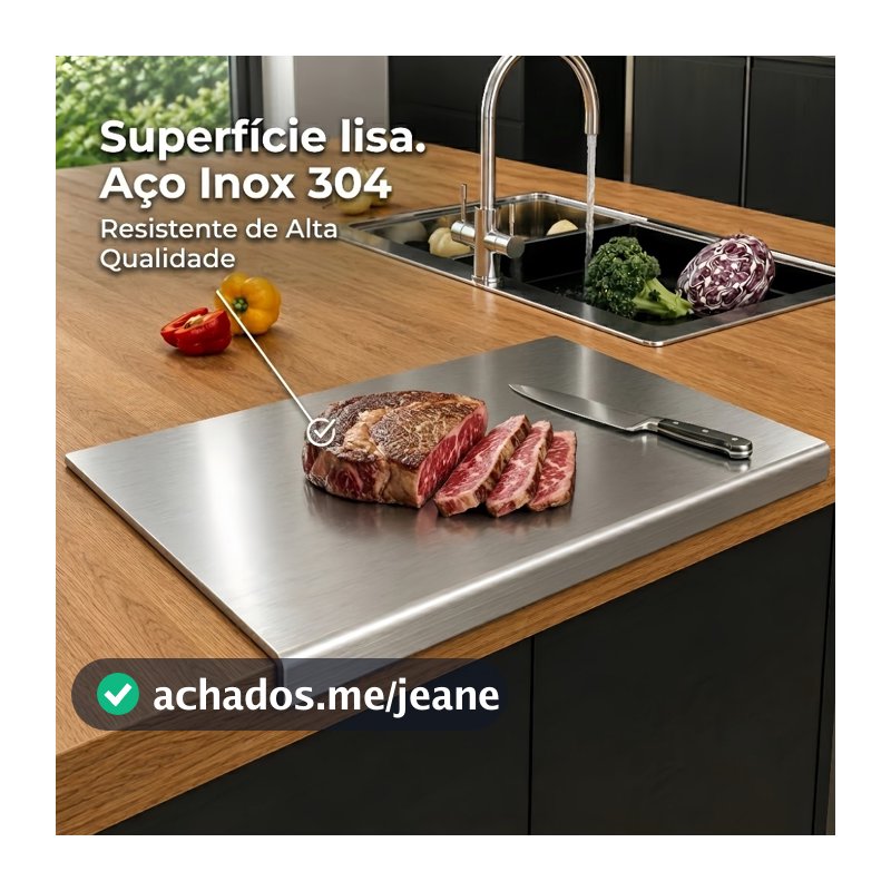 Tábua de Corte Profissional em Aço Inoxidável 304 Antimofo e Antibacteriano Ferramenta de Cozinha-ângulo unilateral