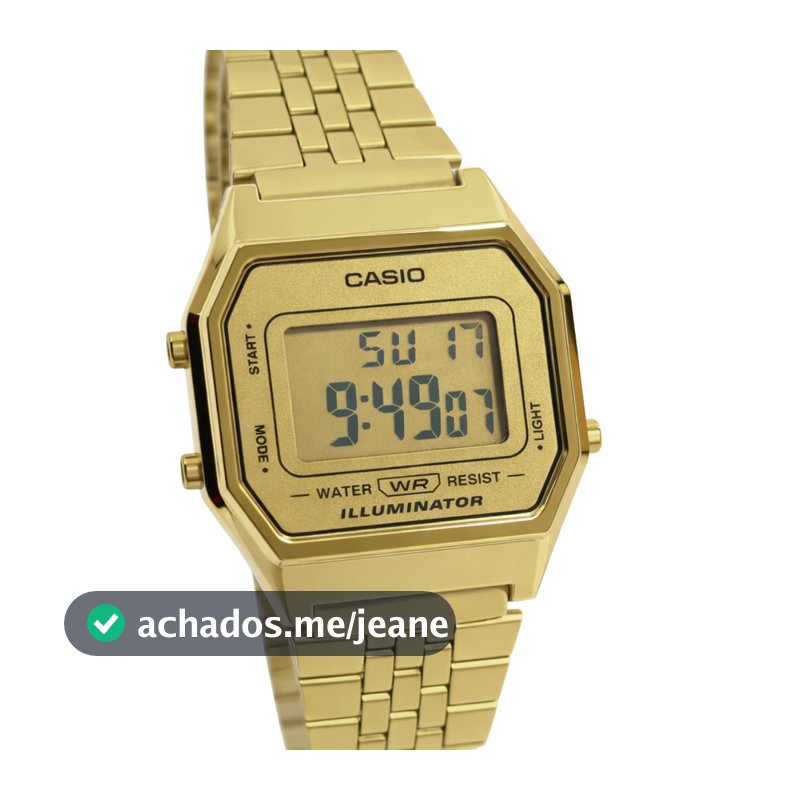 Relógio Casio Digital Vintage Feminino Dourado LA680WGA-9DF