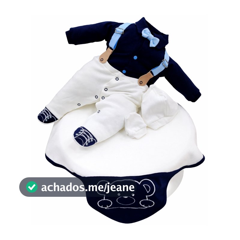 Kit Saída Maternidade Menino Social Suspensório Azul Marinho Bege