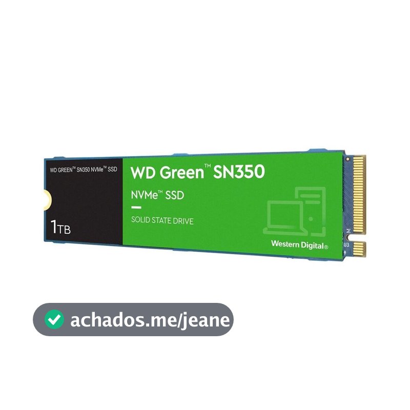 SSD M.2 NVMe 1TB Western Digital WD Green SN350 Leitura/Gravação Até 3200/2500MB/s WDS100T3G0C