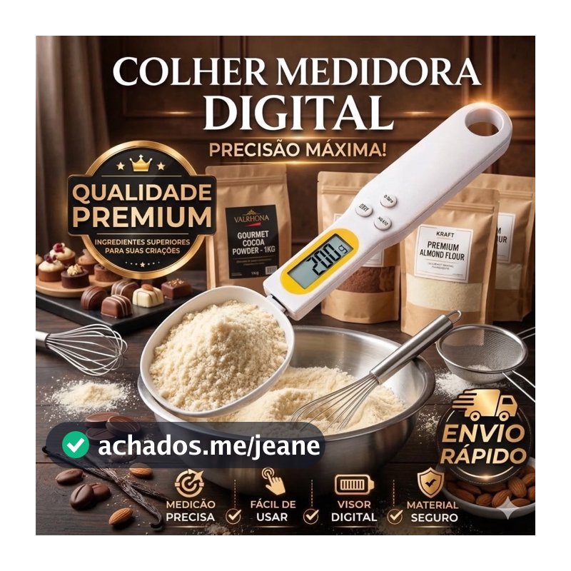 Colher Balança Digital 500g Precisão Para Cozinha Profissional Confeitaria Padaria Pizzaria Páscoa  Com Pilhas