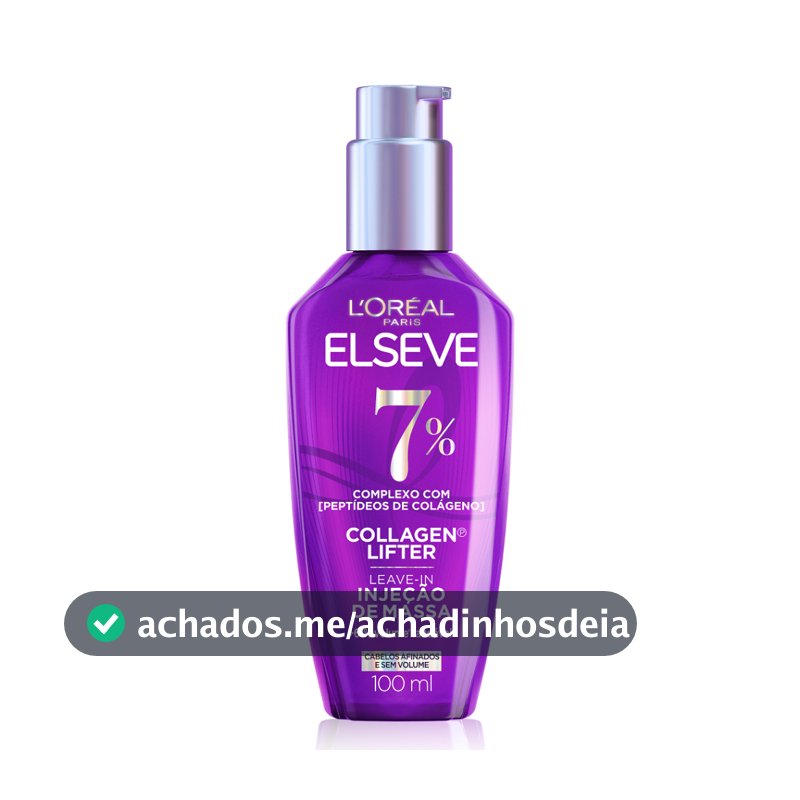 Leave-in Sérum Capilar Para Cabelos Finos Injeção de Massa, Aumenta o Volume em 61%, Elseve Collagen Lifter 100ml