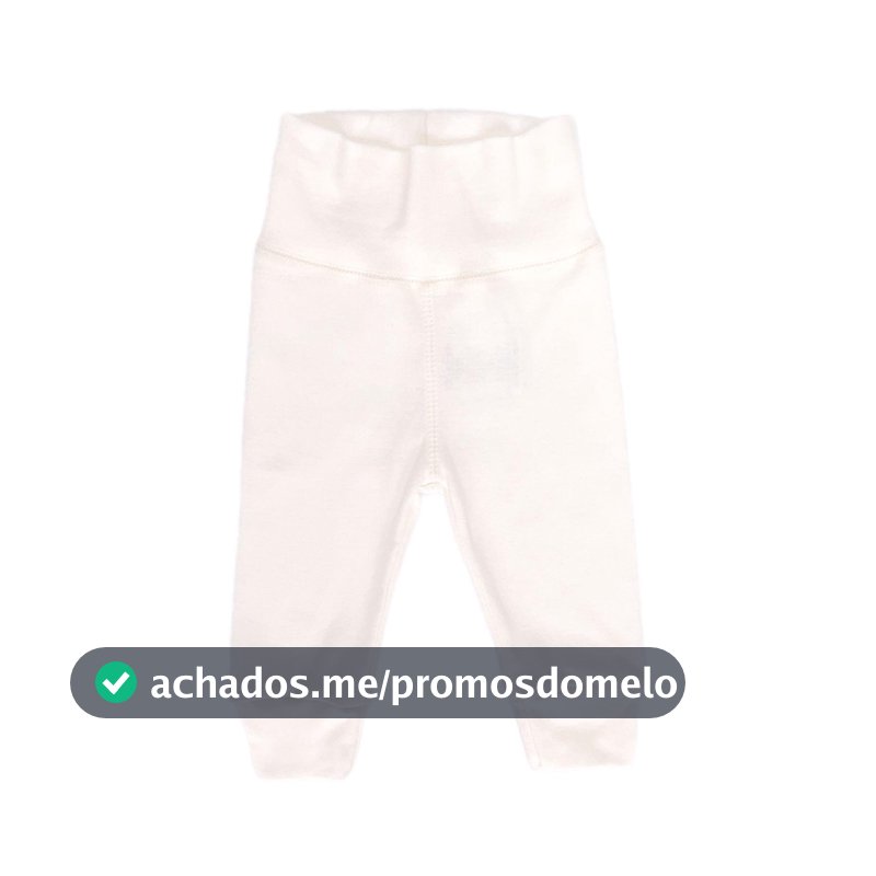Calça Culote bebê sem pé, cós alto sem elástico -Champagne