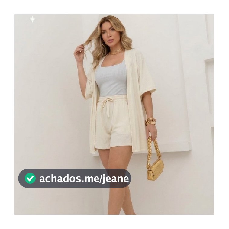 🌺Conjunto Feminino Shorts + Kimono em Tecido Duna🌺 Casual e Estiloso | Tam. M G GG.