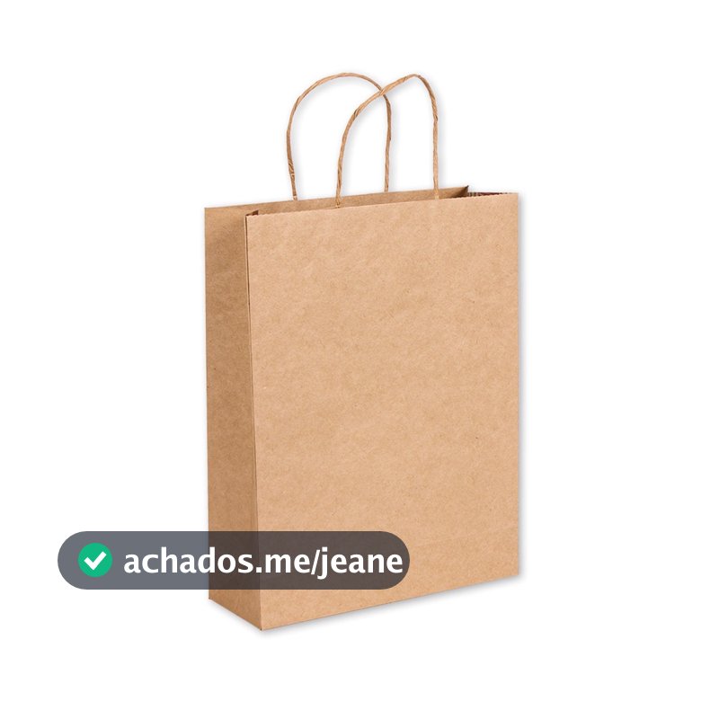 Sacola De Papel Pp 15x20x7cm 100und Kraft Monolúcido Com Alça Torcida Embalagem Fácil