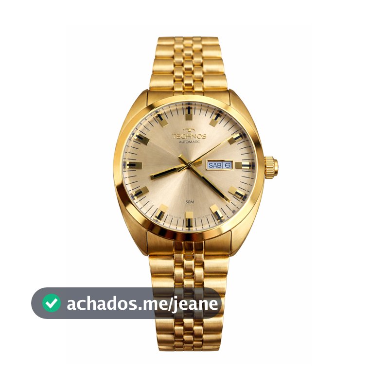 Relogio Technos Masculino Automático Dourado 8205ON 1X